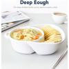 imageLE TAUCI Chip and Dip Bowls AntiSoggy Cereal Bowl Soup and SideCracker Bowls Sets for Breakfast Soup and Sandwich Bread Dipping Bowls Set of 2 WhiteWhite