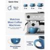 imageLE TAUCI 8 oz Cappuccino Cups with Saucers Ceramic Large Coffee Cup for Au Lait Double shot Latte Cafe Mocha Tea  Set of 4 Ceylon Blue
