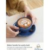 imageLE TAUCI 8 oz Cappuccino Cups with Saucers Ceramic Large Coffee Cup for Au Lait Double shot Latte Cafe Mocha Tea  Set of 4 Ceylon Blue
