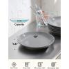 imageLE TAUCI Dinner Plates 10 Inch Ceramic Plates Set for Salad Pasta Risotto Fluffiest Pancakes 22 Ounce  Set of 6 GREY