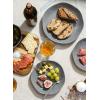 imageLE TAUCI Salad Plate 8 Inch Ceramic Plate Set of 6 for Appetizer Dessert Bread Snacks  10 Ounce GREY