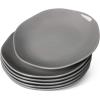 imageLE TAUCI Salad Plate 8 Inch Ceramic Plate Set of 6 for Appetizer Dessert Bread Snacks  10 Ounce GREY