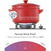 imageLE TAUCI 3 qt Ceramic Dutch Oven for Bread Baking with Silicone Sling NonToxic ampamp Lightweight Pot with Lid Perfect for Sourdough Soup ampamp Stews Ideal Gift for Food Lovers Midnight BlueChili Red