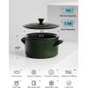 imageLE TAUCI 3 qt Ceramic Dutch Oven for Bread Baking with Silicone Sling NonToxic ampamp Lightweight Pot with Lid Perfect for Sourdough Soup ampamp Stews Ideal Gift for Food Lovers Midnight BlueForest Green