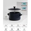 imageLE TAUCI 3 qt Ceramic Dutch Oven for Bread Baking with Silicone Sling NonToxic ampamp Lightweight Pot with Lid Perfect for Sourdough Soup ampamp Stews Ideal Gift for Food Lovers Midnight BlueMidnight Blue