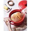 imageLE TAUCI 3 qt Ceramic Dutch Oven for Bread Baking with Silicone Sling NonToxic ampamp Lightweight Pot with Lid Perfect for Sourdough Soup ampamp Stews Ideal Gift for Food Lovers Midnight BlueChili Red