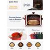imageLE TAUCI 3 qt Ceramic Dutch Oven for Bread Baking with Silicone Sling NonToxic ampamp Lightweight Pot with Lid Perfect for Sourdough Soup ampamp Stews Ideal Gift for Food Lovers Midnight BlueChili Red