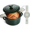 imageLE TAUCI 3 qt Ceramic Dutch Oven for Bread Baking with Silicone Sling NonToxic ampamp Lightweight Pot with Lid Perfect for Sourdough Soup ampamp Stews Ideal Gift for Food Lovers Midnight BlueForest Green