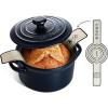 imageLE TAUCI 3 qt Ceramic Dutch Oven for Bread Baking with Silicone Sling NonToxic ampamp Lightweight Pot with Lid Perfect for Sourdough Soup ampamp Stews Ideal Gift for Food Lovers Midnight BlueMidnight Blue