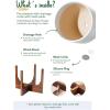 imageLE TAUCI 10 Inch Planter with Acacia Wood Stand Ceramic Planters for Indoor Plants Unique Plant Pots Indoor for Home Decor Cylinder Pots for Plants with Drainage Hole and Plug Neutral GrayWhite