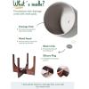 imageLE TAUCI 10 Inch Planter with Acacia Wood Stand Ceramic Planters for Indoor Plants Unique Plant Pots Indoor for Home Decor Cylinder Pots for Plants with Drainage Hole and Plug Neutral GrayNeutral Gray