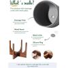imageLE TAUCI 10 Inch Planter with Acacia Wood Stand Ceramic Planters for Indoor Plants Unique Plant Pots Indoor for Home Decor Cylinder Pots for Plants with Drainage Hole and Plug Neutral GrayCharcoal Gray