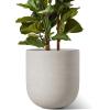 imageLE TAUCI 12 Inch Pots for Plants Ceramic Large Planters for Home Garden Patio Office Indoor Modern Plant Pots with Drainage Hole and Rubber Plug BlackNeutral Gray