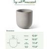 imageLE TAUCI 12 Inch Pots for Plants Ceramic Large Planters for Home Garden Patio Office Indoor Modern Plant Pots with Drainage Hole and Rubber Plug BlackNeutral Gray