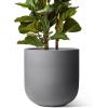 imageLE TAUCI 12 Inch Pots for Plants Ceramic Large Planters for Home Garden Patio Office Indoor Modern Plant Pots with Drainage Hole and Rubber Plug BlackCharcoal Gray