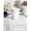 imageLE TAUCI Ceramic Plant Pots 49 Inch Flower Pots with Drainage Hole ampamp Saucer Embossed Planter Pots for Indoor Plant Succulent Orchid Cactus Home Decor  Set of 4 Arctic White3 inch