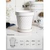 imageLE TAUCI Ceramic Plant Pots 49 Inch Flower Pots with Drainage Hole ampamp Saucer Embossed Planter Pots for Indoor Plant Succulent Orchid Cactus Home Decor  Set of 4 Arctic White6 inch