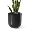 imageLE TAUCI 12 Inch Pots for Plants Ceramic Large Planters for Home Garden Patio Office Indoor Modern Plant Pots with Drainage Hole and Rubber Plug BlackBlack