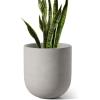 imageLE TAUCI 12 Inch Pots for Plants Ceramic Large Planters for Home Garden Patio Office Indoor Modern Plant Pots with Drainage Hole and Rubber Plug BlackNeutral Gray