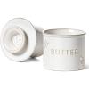 imageLE TAUCI Butter Crock Butter Keeper for Countertop with Water Line Embossed French Butter Container for Spreadable Butter Dishwasher Safe  Bee Pattern 5 oz Set of 1 Arctic White