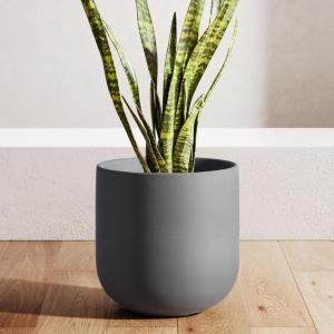 imageLE TAUCI 12 Inch Pots for Plants Ceramic Large Planters for Home Garden Patio Office Indoor Modern Plant Pots with Drainage Hole and Rubber Plug BlackCharcoal Gray