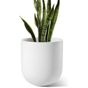 imageLE TAUCI 12 Inch Pots for Plants Ceramic Large Planters for Home Garden Patio Office Indoor Modern Plant Pots with Drainage Hole and Rubber Plug BlackWhite