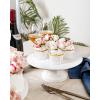 imageLE TAUCI 10 Inch Cake Stand Ceramic Cake Stands for Party Classic Wedding Cake Plate Round Dessert and Cupcake Stand for Birthday Party and Baby Shower WhiteWhite