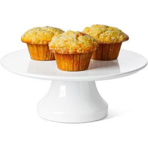 imageLE TAUCI 10 Inch Cake Stand Ceramic Cake Stands for Party Classic Wedding Cake Plate Round Dessert and Cupcake Stand for Birthday Party and Baby Shower WhiteWhite