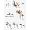 imageLE TAUCI Utensil Holder 69quot53quot Ceramic Kitchen Utensil Holder for Counter top Embossed Cooking Utensil Organizer for Spatula ampamp Spoon Kitchen Decor Set of 2 Arctic White Bee Pattern