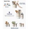 imageLE TAUCI Utensil Holder 73quot54quot Ceramic Kitchen Utensil Holder for Countertop Large Cooking Utensil Crocks for Kitchen Counter Modern Utensil Organizer for Spatula Set of 2 Forest GreenGlaze Arctic White