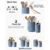 imageLE TAUCI Utensil Holder 73quot54quot Ceramic Kitchen Utensil Holder for Countertop Large Cooking Utensil Crocks for Kitchen Counter Modern Utensil Organizer for Spatula Set of 2 Forest GreenDusty Blue