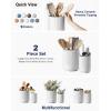 imageLE TAUCI Utensil Holder 73quot54quot Ceramic Kitchen Utensil Holder for Countertop Large Cooking Utensil Crocks for Kitchen Counter Modern Utensil Organizer for Spatula Set of 2 Forest GreenWhite