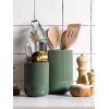 imageLE TAUCI Utensil Holder 73quot54quot Ceramic Kitchen Utensil Holder for Countertop Large Cooking Utensil Crocks for Kitchen Counter Modern Utensil Organizer for Spatula Set of 2 Forest GreenForest Green