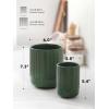 imageLE TAUCI Utensil Holder 73quot54quot Ceramic Kitchen Utensil Holder for Countertop Large Cooking Utensil Crocks for Kitchen Counter Modern Utensil Organizer for Spatula Set of 2 Forest GreenForest Green