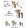 imageLE TAUCI Utensil Holder 73quot54quot Ceramic Kitchen Utensil Holder for Countertop Large Cooking Utensil Crocks for Kitchen Counter Modern Utensil Organizer for Spatula Set of 2 Forest GreenGlaze Marble Gray