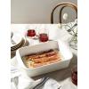 imageLE TAUCI Deep Casserole Dishes for Oven 137x96 Ceramic Baking Dish Set with Roasting Racks Large Lasagna Pans with Handles Rectangular Bakeware as Gift for Mom White 46QT30QT16QT Set of 3