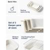 imageLE TAUCI Deep Casserole Dishes for Oven 137x96 Ceramic Baking Dish Set with Roasting Racks Large Lasagna Pans with Handles Rectangular Bakeware as Gift for Mom White 46QT30QT16QT Set of 3
