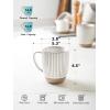 imageLE TAUCI Coffee Mugs 16 ozCeramic Mug Set Embossment Cups for Latte Hot Tea Cappuccino Mocha CocoaSuit For Housewarming Wedding 38 inch Set of 6 Arctic White