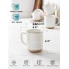 imageLE TAUCI Coffee Mugs 18 ozCeramic Mug Set Coffee Cups for Latte Hot Tea Cappuccino Mocha Cocoa Dishwasher Safe Suit For Housewarming Wedding 35 inch Set of 4 Arctic WhiteFull 15 oz Normal 14 oz