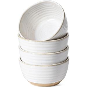imageLE TAUCI Small Bowls 10 oz Ice Cream Bowl Ceramic Stoneware Bowl Bowls Set for Dessert Fruits Side Dishes Suit For Housewarming  45 Inch Set of 4 Arctic white45 inch