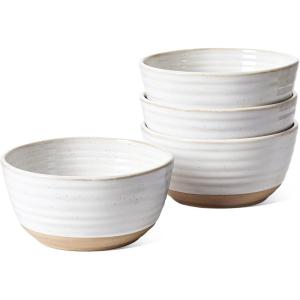 imageLE TAUCI Small Bowls 10 oz Ice Cream Bowl Ceramic Stoneware Bowl Bowls Set for Dessert Fruits Side Dishes Suit For Housewarming  45 Inch Set of 4 Arctic white6 inch