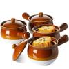 imageLE TAUCI French Onion Soup Bowls 16 Ounce Ceramic Soup Bowls with Handles Ceramic Soup Crocks with Lids for Soup Cereal Chilli Beef Stew Oven Safe Stackable Serving Bowls Set Set of 422 Ounces