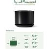 imageLE TAUCI 12 Inch Pots for Plants Ceramic Plant Pots with Drainage Holes and Saucers Elegant and Durable Large Plant Pot Perfect for Home ampamp Office Decor BlackBlack