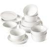 imageLE TAUCI 18Piece Ceramic Dinnerware Set Service for 6  White Farmhouse Deeper Plates ampamp Bowls 10quot Dinner 8quot Salad 6quot Bowls Stackable Chip Resistant Stoneware DishesWhite