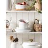 imageLE TAUCI 18Piece Ceramic Dinnerware Set Service for 6  White Farmhouse Deeper Plates ampamp Bowls 10quot Dinner 8quot Salad 6quot Bowls Stackable Chip Resistant Stoneware DishesWhite