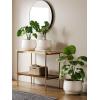 imageLE TAUCI Ceramic Planters 12 Inch Pots for Plants Indoor Plant Pots with Drainage Holes and Saucers Modern Planters Fit Mid Century Plant Stand Flower Pots for Indoor Plants BlackWhite