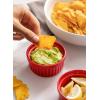 imageLE TAUCI Ramekins 12 OZ Oven Safe Ceramic Souffle Dishes for Oven Custard Cups Creme Brulee Dishes Porcelain Large Ramekins Pudding Ramiken Dipping Sauces Set of 6 WhiteRed