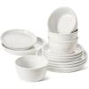 imageLE TAUCI 18Piece Ceramic Dinnerware Set Service for 6  White Farmhouse Deeper Plates ampamp Bowls 10quot Dinner 8quot Salad 6quot Bowls Stackable Chip Resistant Stoneware DishesWhite