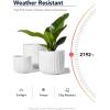 imageLE TAUCI Fluted Ceramic Planters Set of 3  837  57 in Star White Reactive Cylinder Indoor Plant Pots with Drainage Plug ampamp Mesh Glossy Stoneware Flower Pots for Succulents HerbsWhite