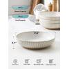 imageLE TAUCI Pasta Bowls 46oz Large Salad Bowl Ceramic Embossment Stoneware Serving Plate for Fruits Noodle Dinner Housewarming Wedding Present  9 Inch Set of 4 Arctic WhiteArctic WhiteLine